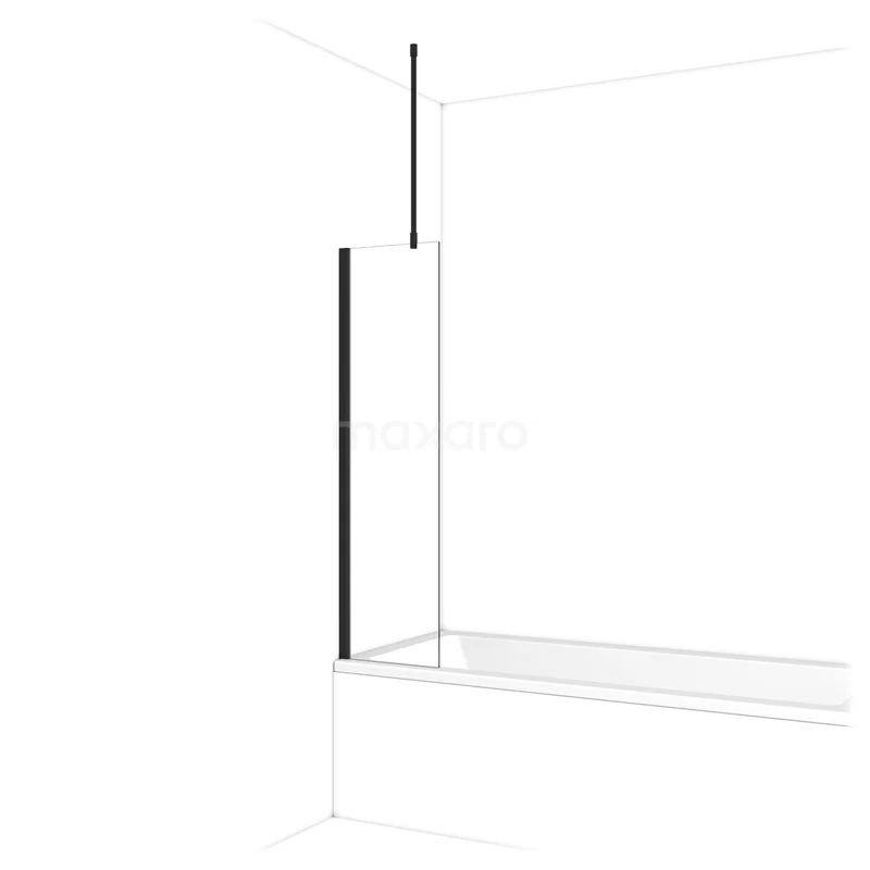 Diamant Badewannenaufsatz | 40 cm Matt Schwarz Klarglas BDA04710MB Matglas Duschwand mit schmalen schwarzen Profilen, ideal als stilvolle und funktionale Ergänzung zu deinem modernen Badezimmer.