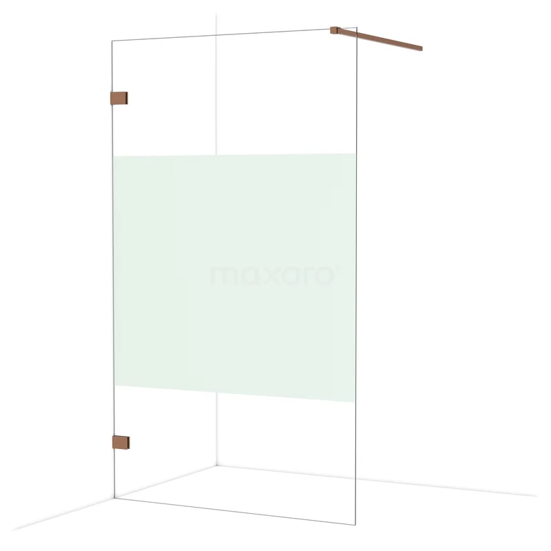 Diamond Walk-in shower | 120 cm Shiny copper Clear with matt strip Fixed wall IDA12123GKP IDA12123GKP_Hw_3200.JPG