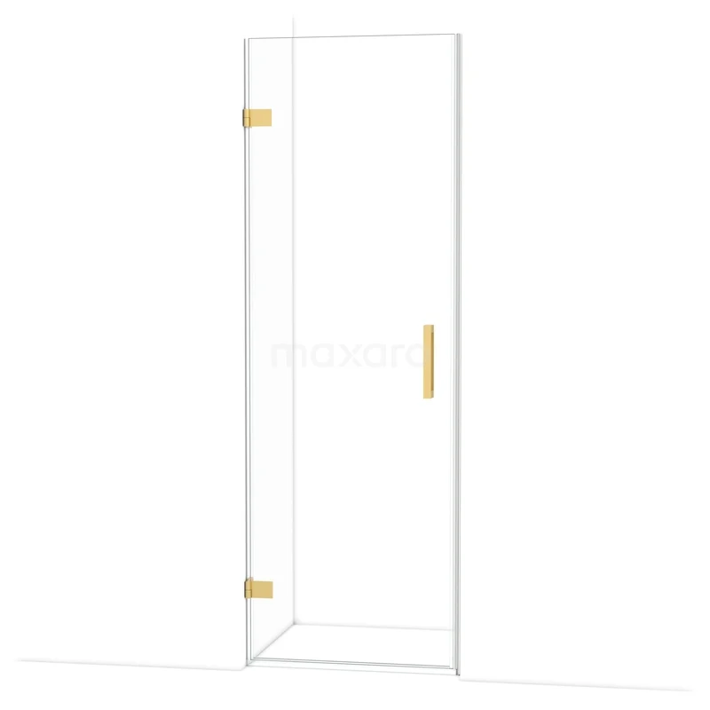Diamond Douchedeur | 70 cm Goud Helder glas Draaideur DDA2107120GG Douchedeur met helder glas en gouden scharnieren, stijlvol design voor moderne badkamers.