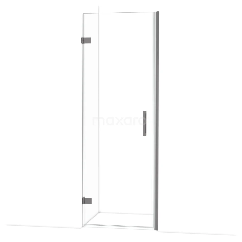Diamond Shower door | 70 cm Black metal Clear glass Pivot door DDA2107220ZM Glazen douchedeur met modern scharnierdesign en slanke handgreep, ideaal voor een stijlvolle badkamerinrichting.