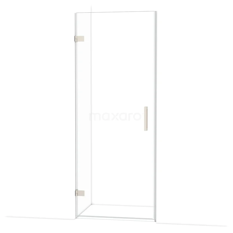 Diamond Douchedeur | 80 cm Rvs Helder glas Draaideur DDA2108120BR Glazen douchedeur met scharnieren, transparant design en RVS handgreep, ideaal voor een moderne badkamerstijl.