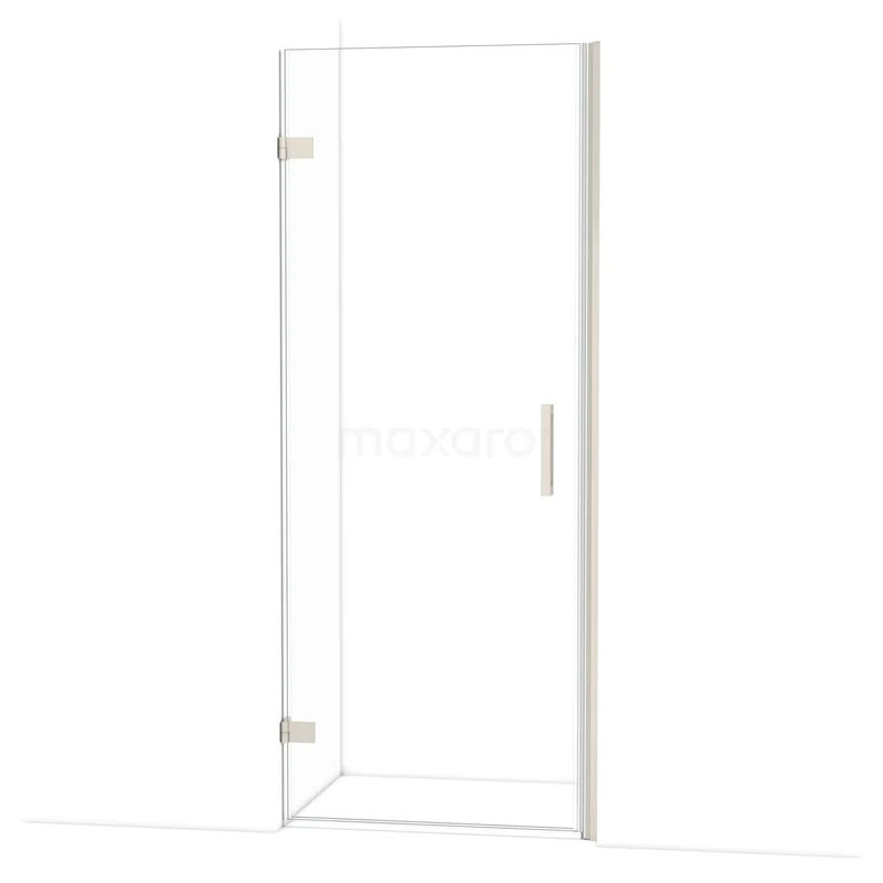 Diamond Douchedeur | 80 cm Rvs Helder glas Draaideur DDA2108220BR Glazen douchedeur met helder design, metalen handgreep en scharnieren, ideaal voor een moderne badkamer.