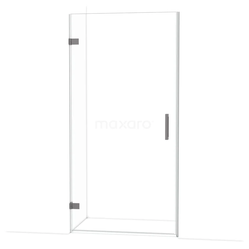 Diamond Douchedeur | 100 cm Zwart metaal Helder glas Draaideur DDA2110120ZM Glazen douchedeur met roestvrijstalen scharnieren en handgreep, modern design, perfect voor een stijlvolle badkamerupgrade.