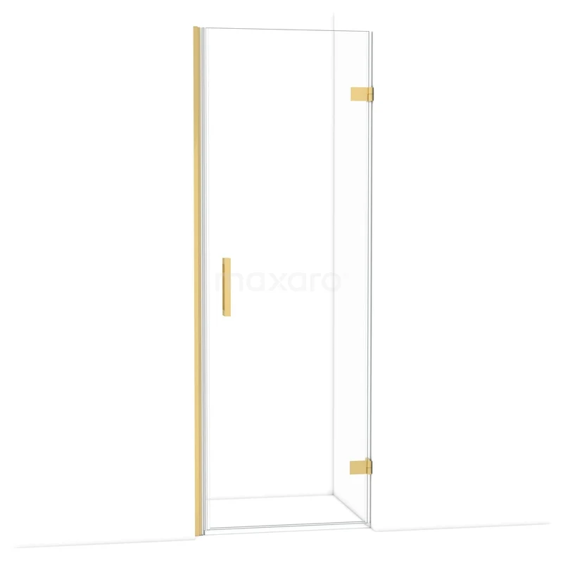 Diamond Douchedeur | 70 cm Goud Helder glas Draaideur DDA2207220GG Glazen douchedeur met messing accenten, minimalistisch design voor een stijlvol en moderne badkamer inrichting.