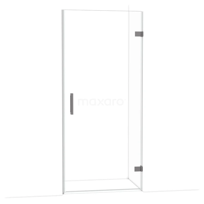 Diamond Douchedeur | 90 cm Zwart metaal Helder glas Draaideur DDA2209120ZM Glazen douchedeur met scharnier, helder veiligheidsglas, strak design, geschikt voor moderne badkamers.