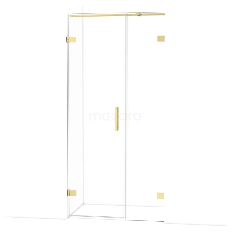 Diamant-Duschtüren DDC210604320GLG Glas Duschtür mit goldenen Scharnieren und Haltegriff, minimalistisches Design, perfekt für einen luxuriösen Badezimmerstil.