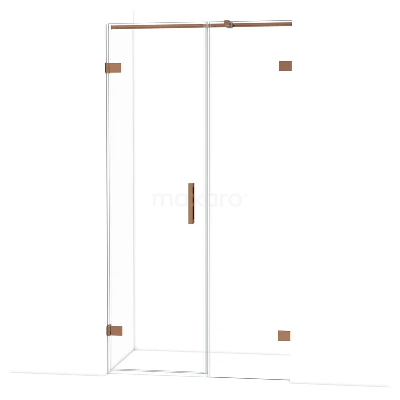 Diamond Shower door | 105 cm Glanzend koper Clear glass Pivot door DDC210605320GKP Douchedeur van helder glas met roségouden beslag, moderne schuifmechanisme; ideaal voor een stijlvolle badkamer upgrade.