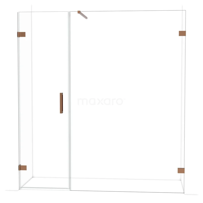 Diamant-Duschtüren DDC210613120GKP Duschwand mit Tür, Klarglas, goldfarbene Scharniere und Haltegriff, luxuriöses und stilvolles Design für moderne Bäder.