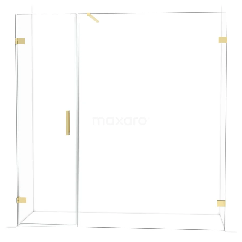 Diamant-Duschtüren DDC210614120GLG Glas Duschwand mit goldfarbenen Details, moderne Ausstrahlung, ideal für eine stilvolle Badezimmergestaltung.