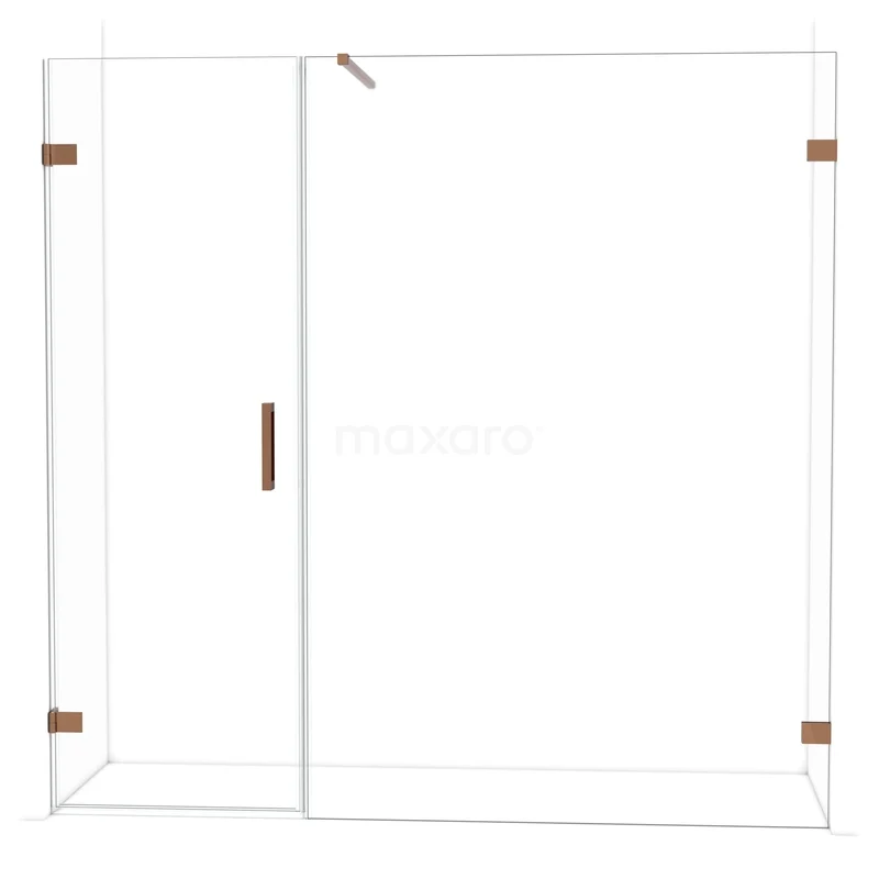 Diamant-Duschtüren DDC210714120GKP Moderne Glasduschwand mit bronzenen Akzenten, elegantes Design, ideal für luxuriöse Bäder und effiziente Raumnutzung.