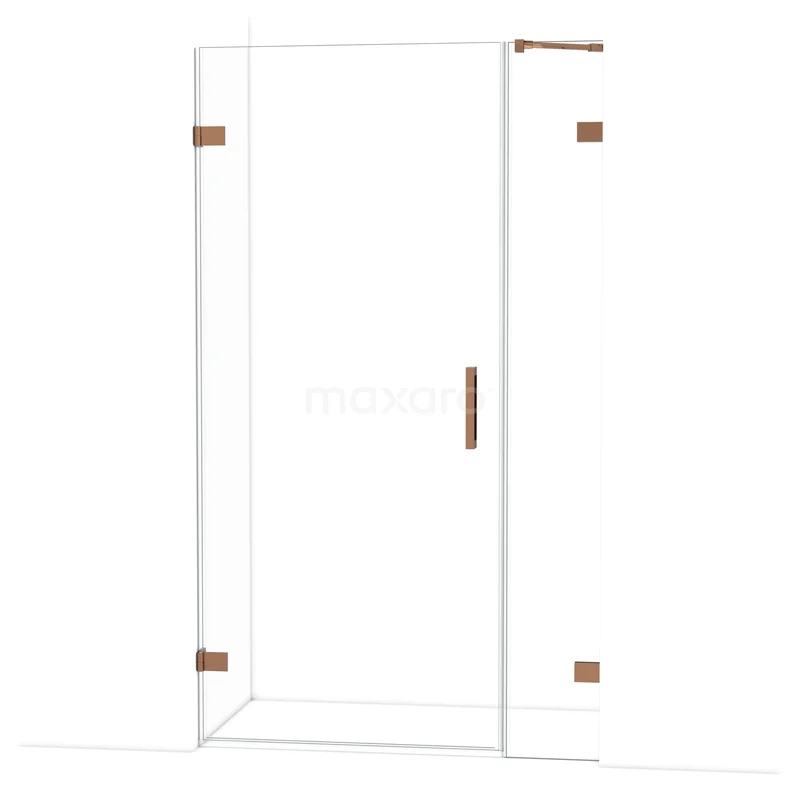Diamond Shower door | 115 cm Shiny copper Clear glass Pivot door DDC210903220GKP Glass shower cabin with modern design, transparent with copper-coloured accents, ideal for a stylish bathroom upgrade.