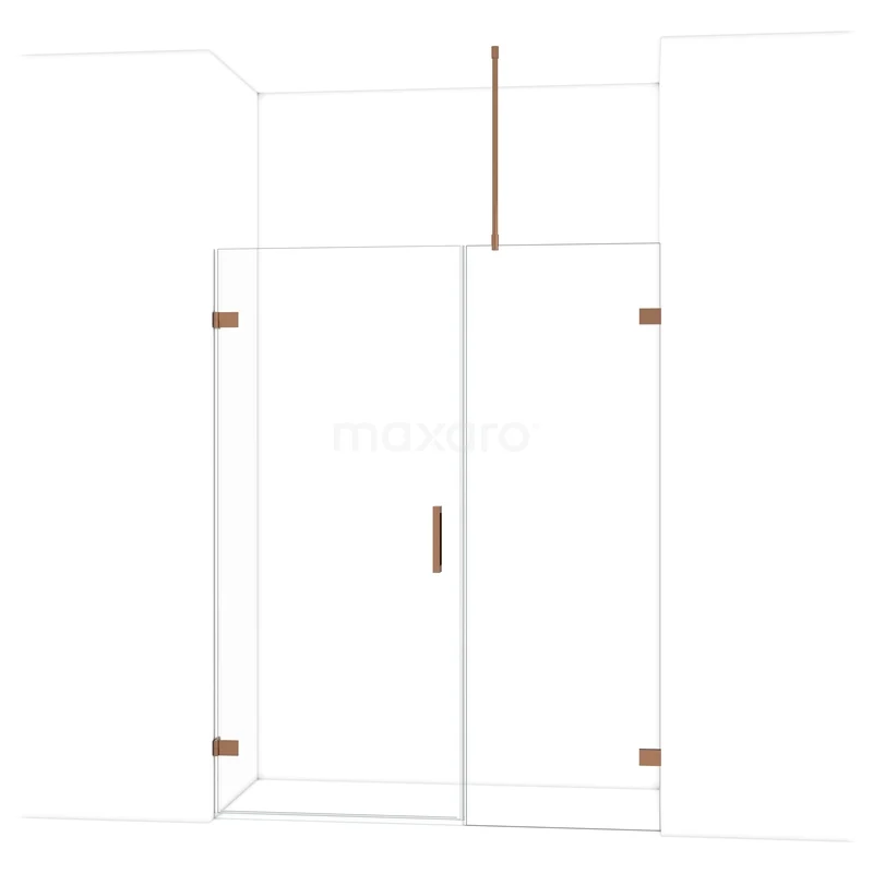 Diamant-Duschtüren DDC210907720GKP Moderne Glastür mit Edelstahlakzenten, ideal für eine stilvolle und geräumige Badezimmergestaltung.