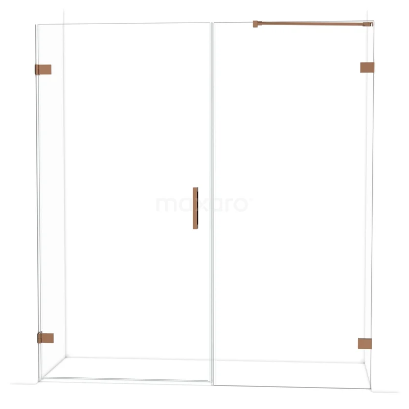 Diamant-Duschtüren DDC211009220GKP Glas Duschwand mit Schiebetür, kupferfarbene Akzente, modernes Design, ideal für eine stilvolle Badezimmer Einrichtung.