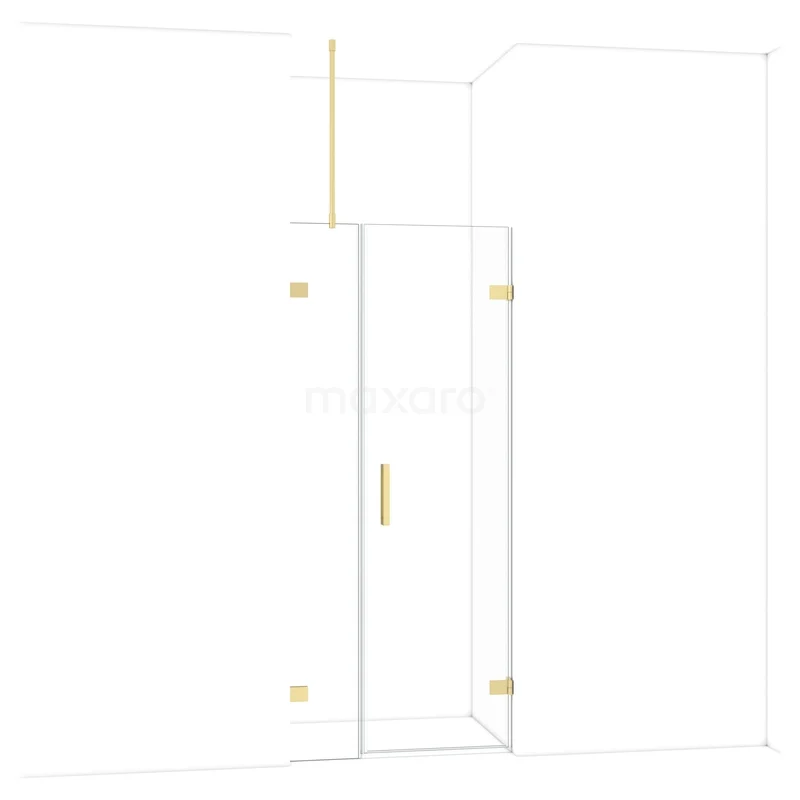 Diamant-Duschtüren DDC220603720LG Glas Duschwand mit goldfarbenem Zubehör, modernes Design für stilvolle Bäder.