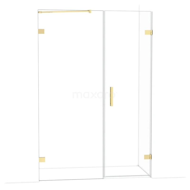 Diamant-Duschtüren DDC220608220GLG Glas Duschwand mit Gold Details, elegantes Design, ideal für ein modernes Badezimmer, ausgestattet mit einer Haltegriff.