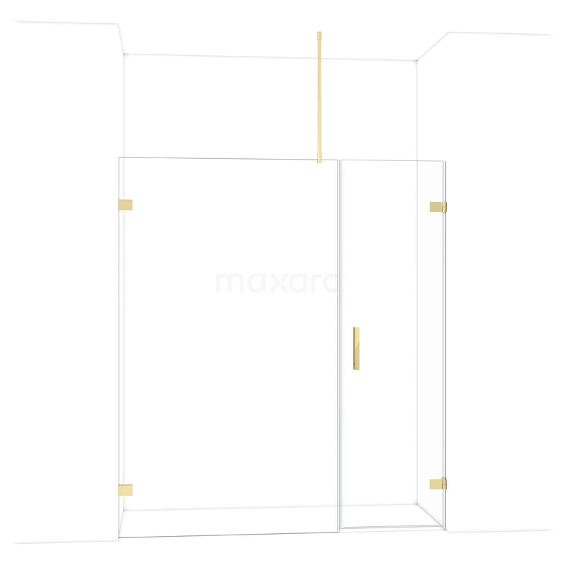 Diamant-Duschtüren DDC220612720GLG Glas Duschwand mit goldenen Akzenten, schlankes Design für moderne Bäder, hergestellt aus langlebigem Sicherheitsglas.