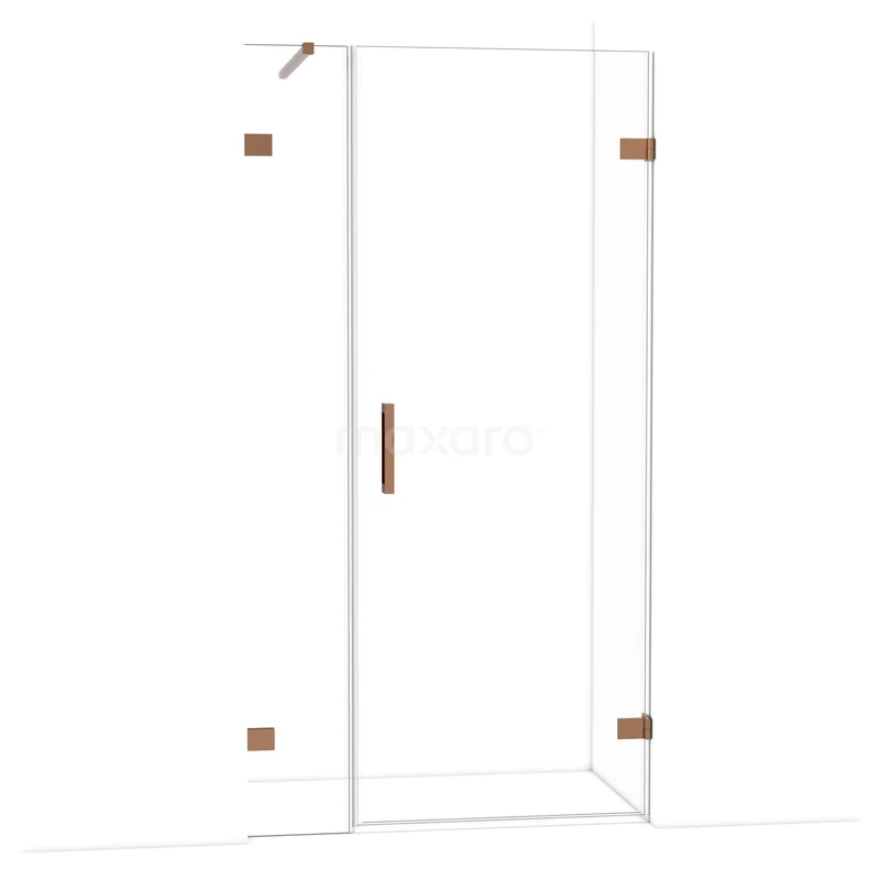 Diamant-Duschtüren DDC220803120GKP Glas Duschkabine mit kupferfarbenen Scharnieren und Haltegriff, modernes Design passend für ein stilvolles Badezimmer.