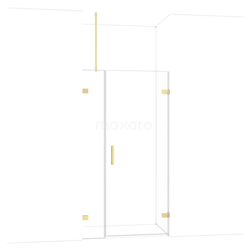 Diamond Douchedeur | 105 cm Lichtgoud Helder glas Draaideur DDC220803720LG Douchedeur met gouden accenten, helderglas en strak design, ideaal als stijlvolle toevoeging aan moderne badkamers.
