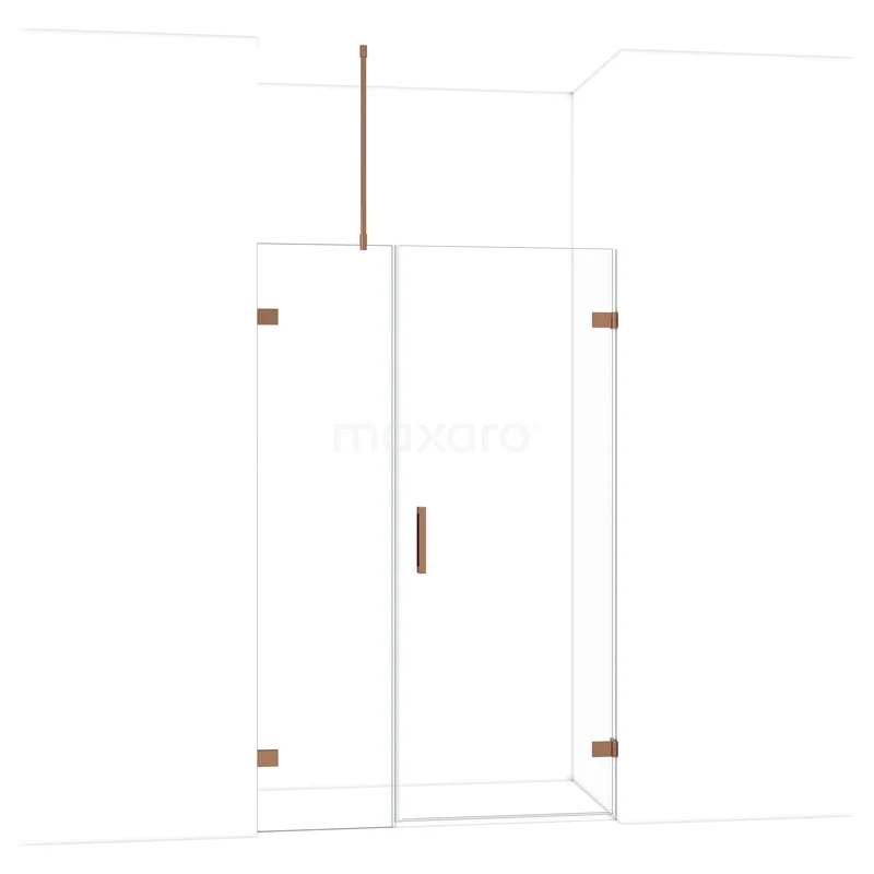 Diamant-Duschtüren DDC220805720GKP Glas Duschwand mit goldfarbenen Scharnieren, modernes Design, ideal für ein stilvolles Badezimmer.