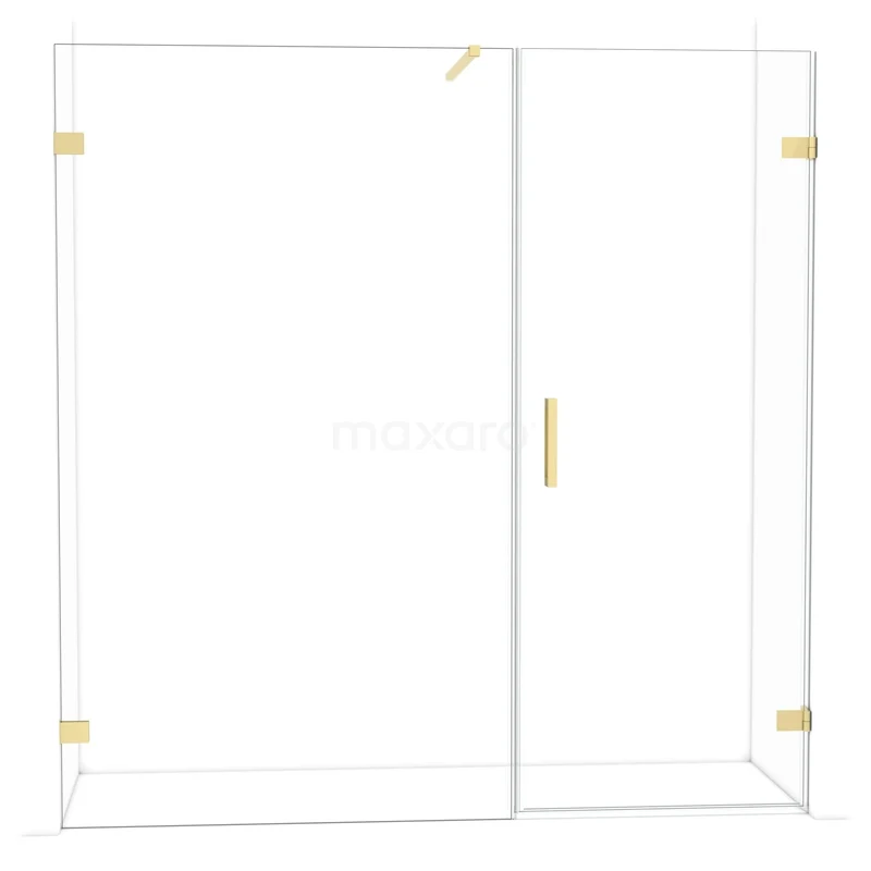 Diamant-Duschtüren DDC220812120LG Glas Duschwand mit goldfarbenen Akzenten, minimalistisches Design, perfekt für eine moderne Badezimmer Einrichtung.