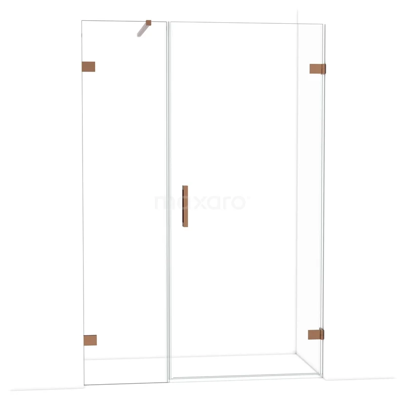 Diamant-Duschtüren DDC220905120GKP Duschkabine mit gläsernen Paneelen, kupferfarbenen Scharnieren und sleekem Design, ideal für ein modernes Badezimmer.