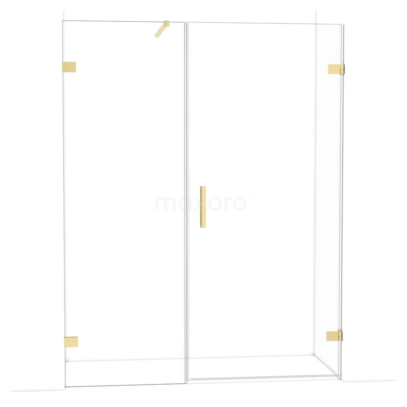 Diamant-Duschtüren DDC220907120LG Glas Duschwand mit goldfarbenen Akzenten, einschließlich Scharnieren und Haltegriff, perfekt für einen luxuriösen Badezimmerstil.