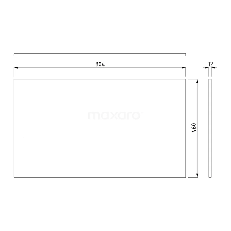 Modulo Plato Wastafelblad | 80 cm Solid surface T16-0800-19500 Rechthoekige glazen douchewand, helder glas, 900x2000 mm, strakke afwerking, ideaal voor een moderne badkamer.