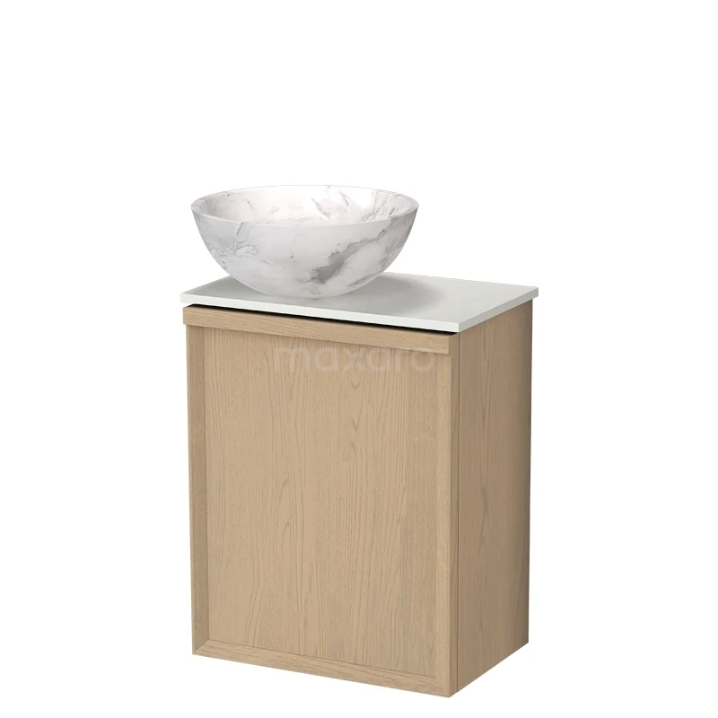 Toilet furniture with countertop wash basins TMK10-18013 Houten badkamerkast met marmeren waskom, modern design, ideaal voor een stijlvolle en functionele badkamer inrichting.