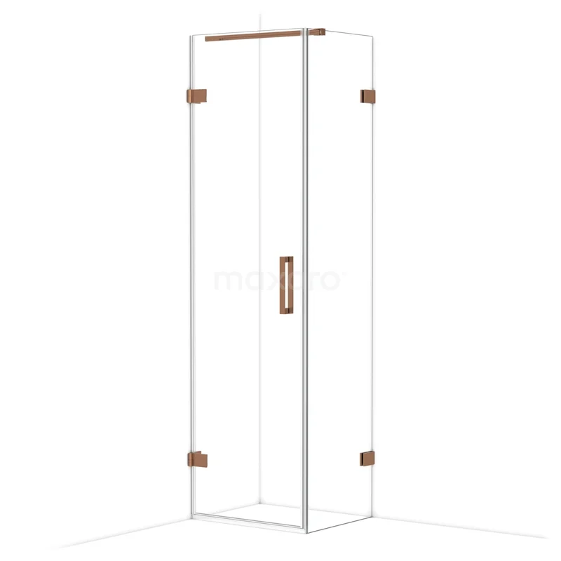 Diamond Douchecabine | 60x50 cm Glanzend koper Helder glas Draaideur Rechthoek CDA210605120GKP