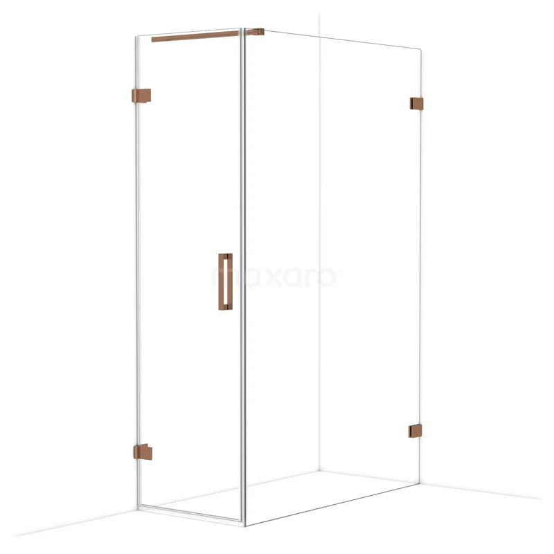Diamond Douchecabine | 130x60 cm Glanzend koper Helder glas Draaideur Rechthoek CDA210613120GKP Diamond Douchecabine | 130x60 cm Glanzend koper Helder glas Draaideur Rechthoek CDA210613120GKP