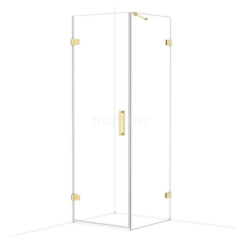 Duschkabine Diamond CDA210707220GLG Luxe Glaskabine mit goldfarbenen Details, Eckaufstellung und modernem, schickem Design für ein stilvolles Badezimmer.