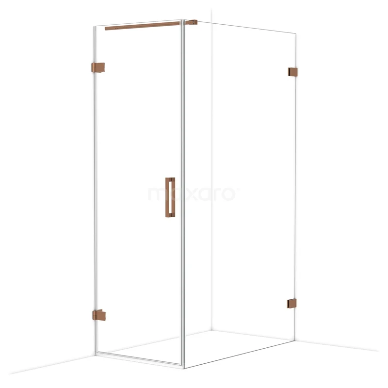 Diamond Shower enclosure | 120x70 cm Shiny copper Clear glass Pivot door Rectangle CDA210712120GKP Vrijstaande douchecabine met transparant glas, koperkleurige accenten en moderne look, perfect voor een stijlvolle badkamer.