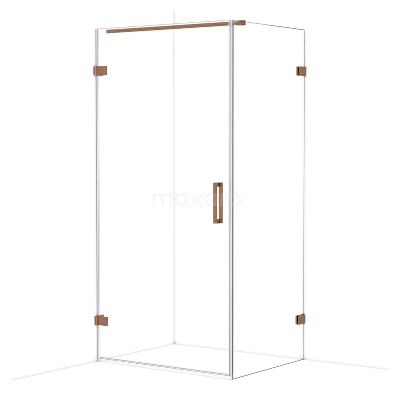 Diamond Douchecabine | 100x80 cm Glanzend koper Helder glas Draaideur Rechthoek CDA211008120GKP Diamond Douchecabine | 100x80 cm Glanzend koper Helder glas Draaideur Rechthoek CDA211008120GKP