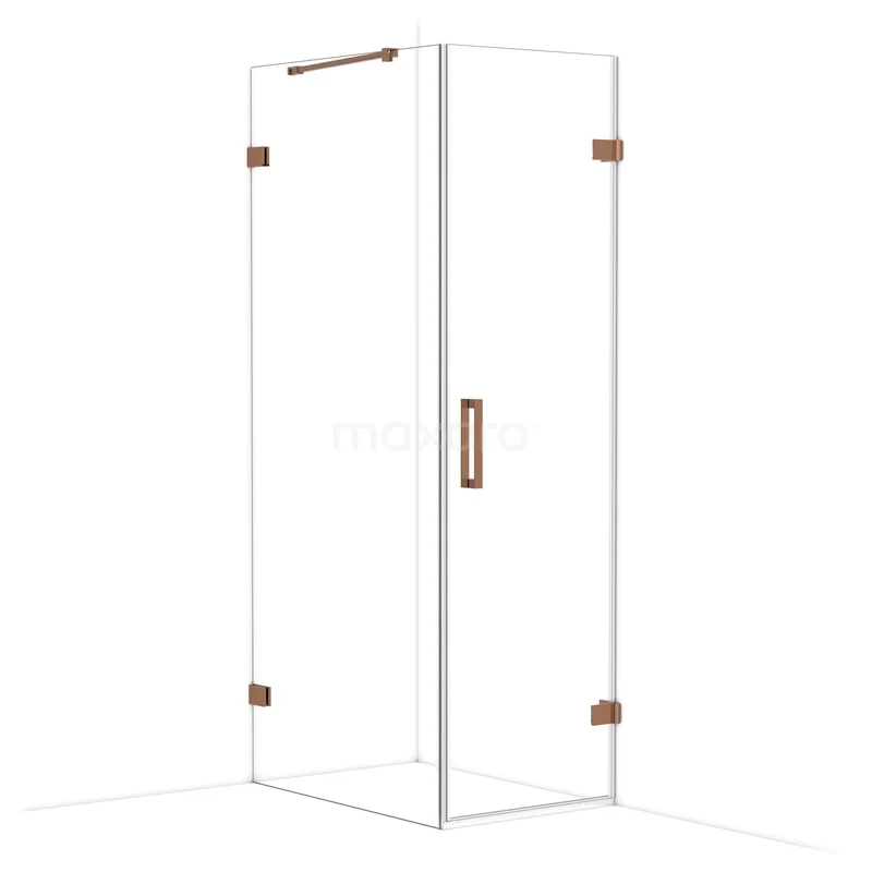 Diamond Shower enclosure | 90x60 cm Glanzend koper Clear glass Pivot door Rectangle CDA220609220GKP