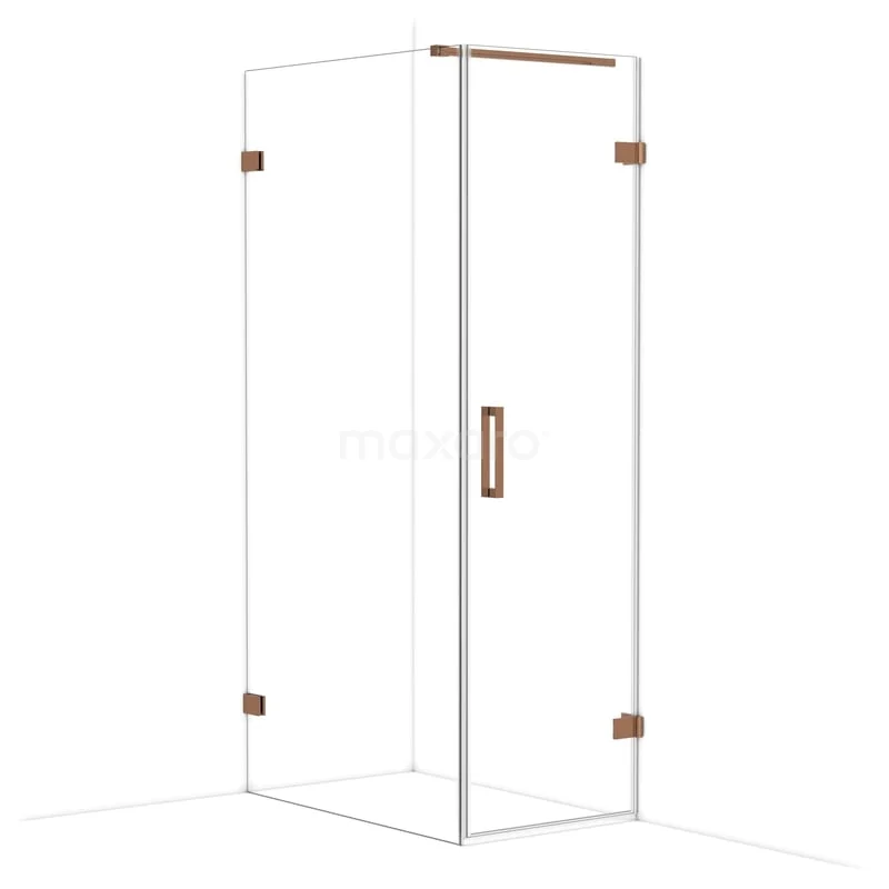 Diamond Shower enclosure | 100x60 cm Glanzend koper Clear glass Pivot door Rectangle CDA220610120GKP