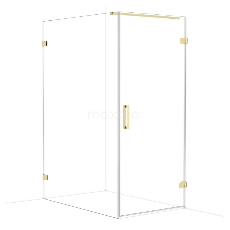 Diamond Douchecabine | 140x90 cm Lichtgoud Helder glas Draaideur Rechthoek CDA220914120LG