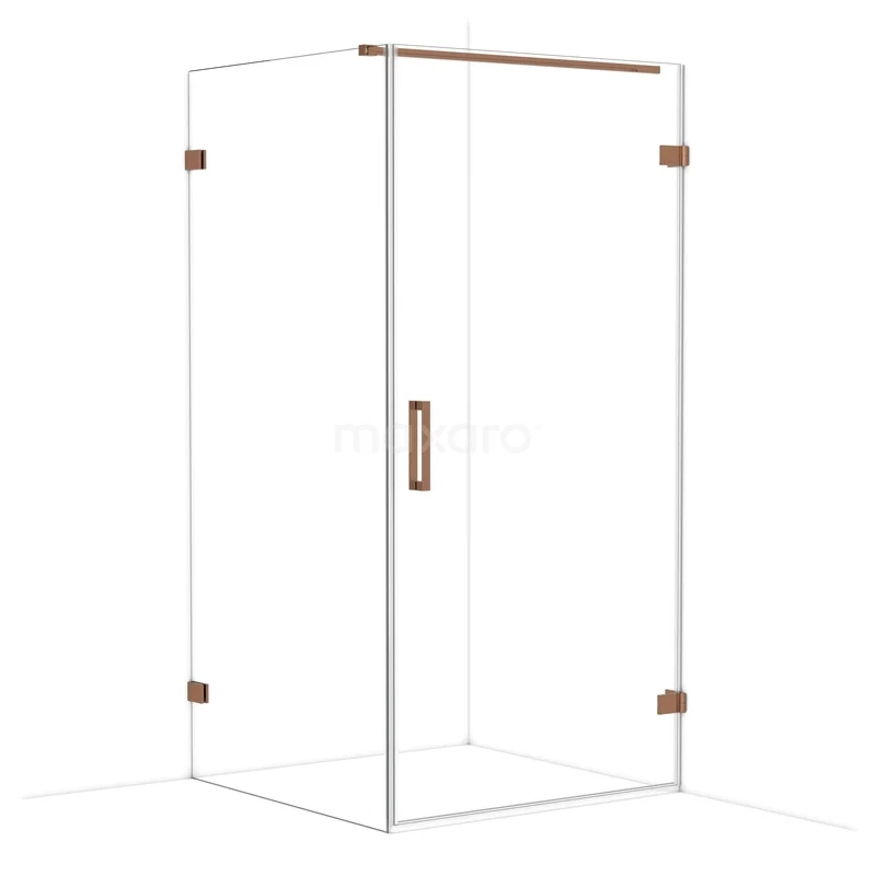 Diamond Douchecabine | 100x100 cm Glanzend koper Helder glas Draaideur Vierkant CDA221010120GKP Diamond Douchecabine | 100x100 cm Glanzend koper Helder glas Draaideur Vierkant CDA221010120GKP