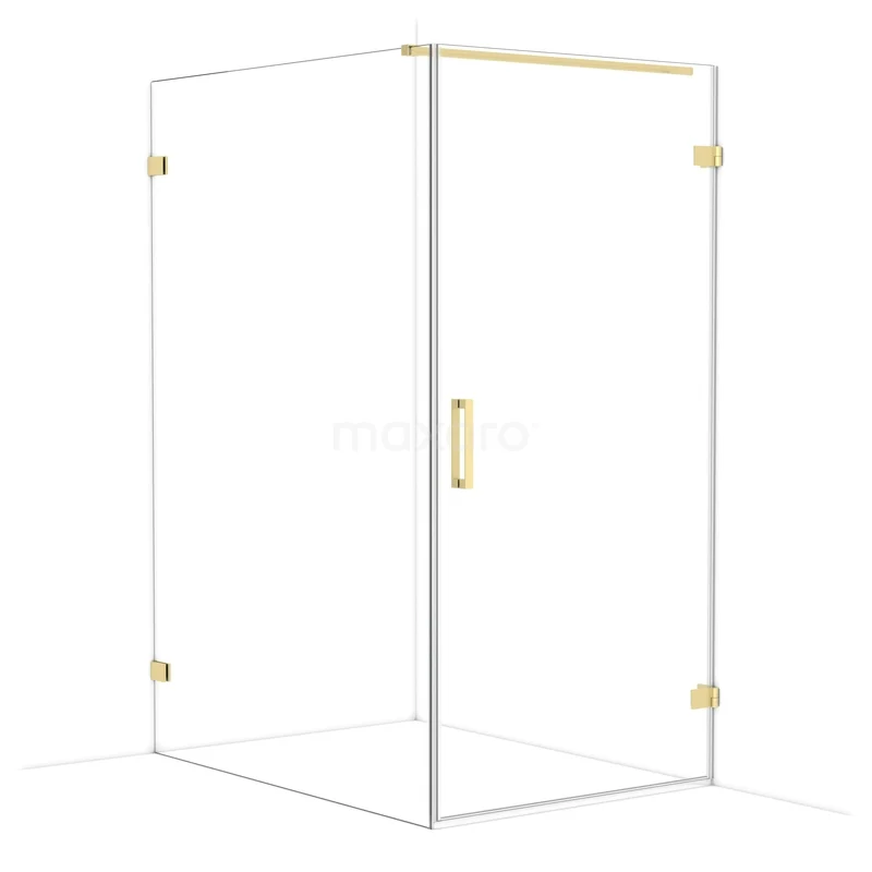 Diamond Douchecabine | 140x100 cm Lichtgoud Helder glas Draaideur Rechthoek CDA221014120LG