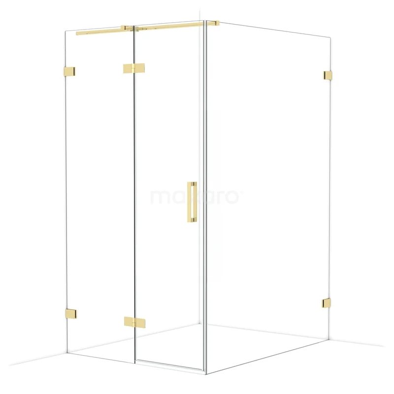 Diamond Douchecabine | 140x110 cm Glanzend lichtgoud Helder glas Draaideur Rechthoek CDB216514320GLG Diamond Douchecabine | 140x110 cm Glanzend lichtgoud Helder glas Draaideur Rechthoek CDB216514320GLG