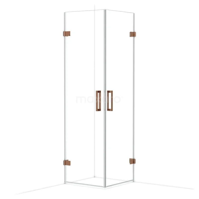 Diamond Douchecabine | 60x60 cm Glanzend koper Helder glas Draaideur Vierkant CDE1060620GKP Diamond Douchecabine | 60x60 cm Glanzend koper Helder glas Draaideur Vierkant CDE1060620GKP