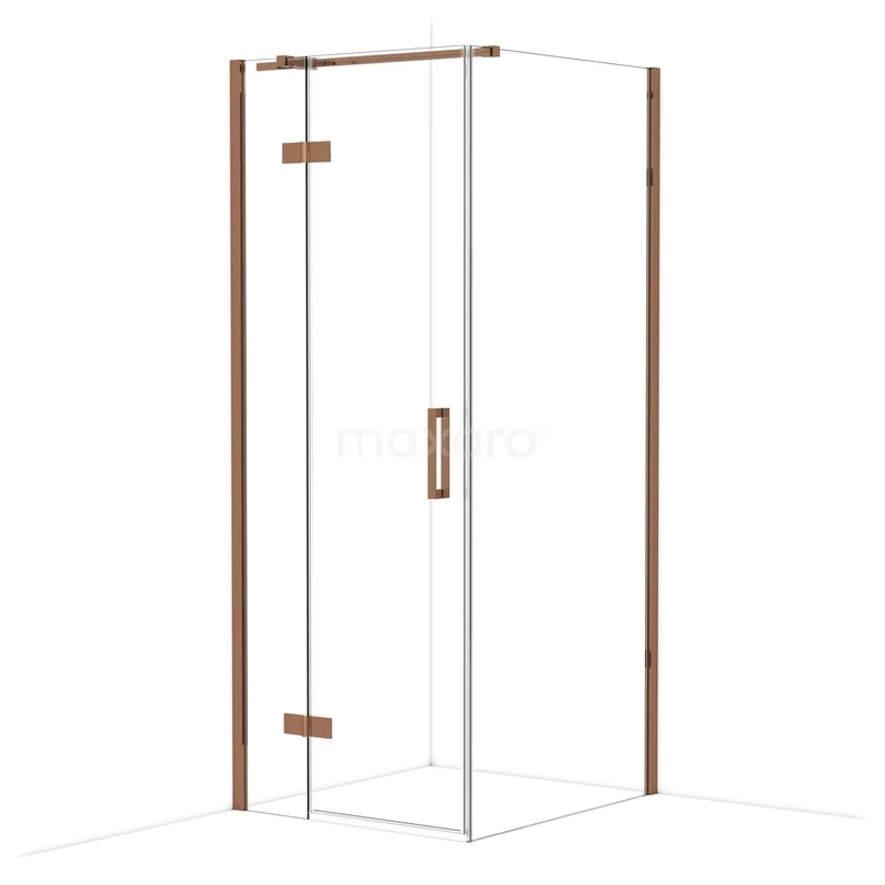 Diamond Douchecabine | 90x80 cm Glanzend koper Helder glas Draaideur Rechthoek CDB213509310GKP