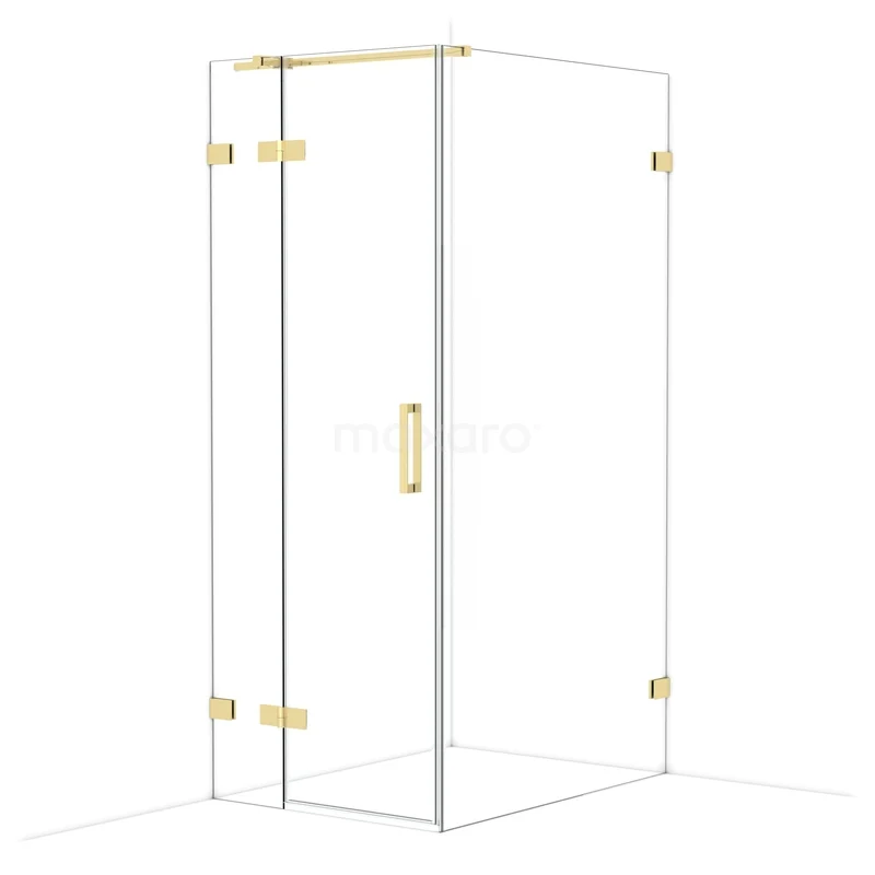 Diamond Douchecabine | 110x80 cm Glanzend lichtgoud Helder glas Draaideur Rechthoek CDB213511320GLG Diamond Douchecabine | 110x80 cm Glanzend lichtgoud Helder glas Draaideur Rechthoek CDB213511320GLG