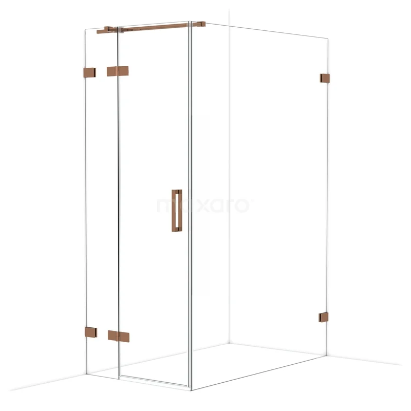 Diamond Douchecabine | 140x80 cm Glanzend koper Helder glas Draaideur Rechthoek CDB213514320GKP