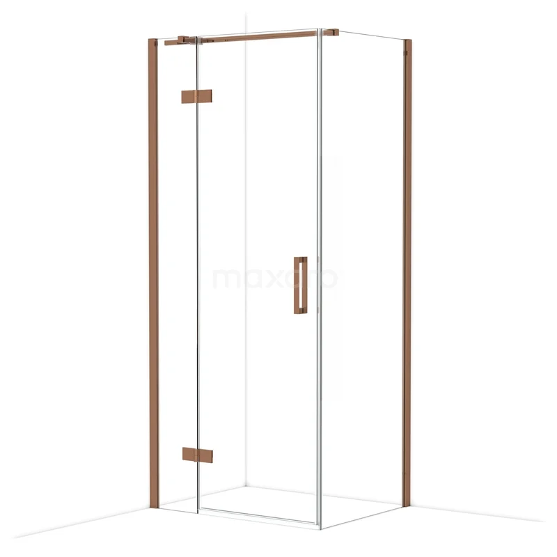 Diamond Douchecabine | 90x70 cm Glanzend koper Helder glas Draaideur Rechthoek CDB213607310GKP