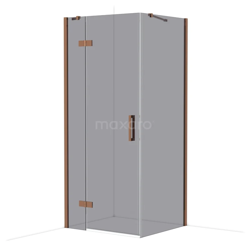 Diamond Douchecabine | 90x80 cm Glanzend koper Rookglas Draaideur Rechthoek CDB213608411GKP Diamond Douchecabine | 90x80 cm Glanzend koper Rookglas Draaideur Rechthoek CDB213608411GKP