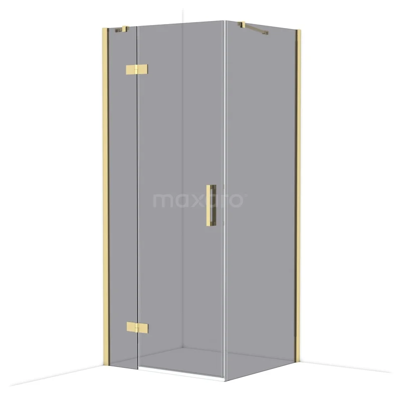 Diamond Douchecabine | 90x80 cm Glanzend lichtgoud Rookglas Draaideur Rechthoek CDB213608411GLG Diamond Douchecabine | 90x80 cm Glanzend lichtgoud Rookglas Draaideur Rechthoek CDB213608411GLG