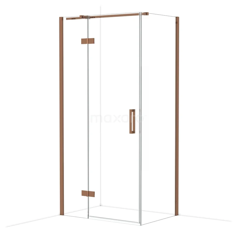 Diamond Douchecabine | 100x70 cm Glanzend koper Helder glas Draaideur Rechthoek CDB214607310GKP