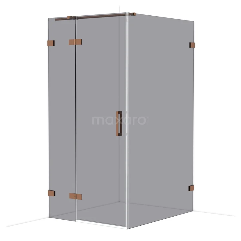 Duschkabine Diamond CDB214612321GKP Duschkabine von Klarglas mit kupferfarbenen Details, scharfen Ecken und Drehtür, ideal für ein modernes Badezimmer.