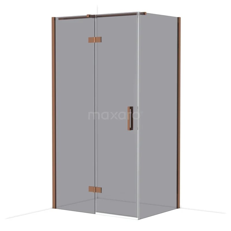 Diamond Douchecabine | 110x80 cm Glanzend koper Rookglas Draaideur Rechthoek CDB216508311GKP Diamond Douchecabine | 110x80 cm Glanzend koper Rookglas Draaideur Rechthoek CDB216508311GKP