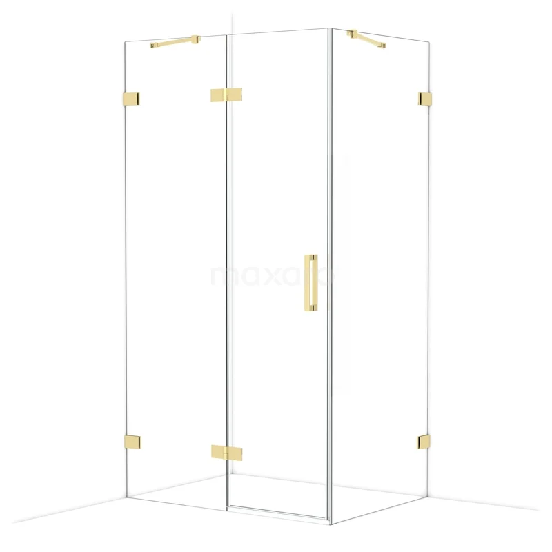 Diamond Douchecabine | 110x80 cm Glanzend lichtgoud Helder glas Draaideur Rechthoek CDB216508420GLG Diamond Douchecabine | 110x80 cm Glanzend lichtgoud Helder glas Draaideur Rechthoek CDB216508420GLG
